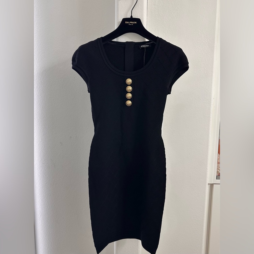 Black Balmain dress size 34 NWT
